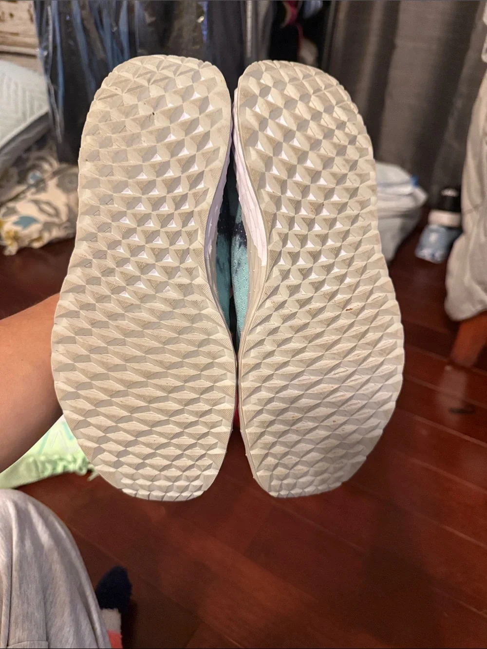 NOBULL Tie-Dye Knit Trainer in Light Blue and Black